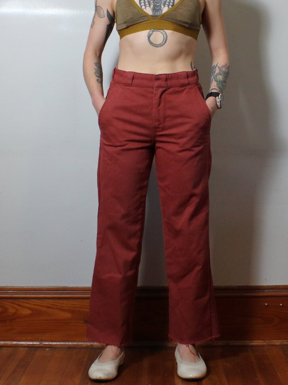 Reformation Rust Colored Trousers Size 26
